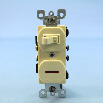 Leviton 5226-I Ivory Commercial Toggle Wall Switches w/ Slit Pilot Light 10-Pack