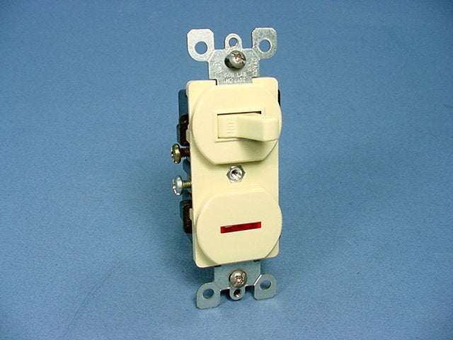 Leviton Ivory Commercial Toggle Wall Switch 15A w/Pilot Light 5226-I-041 Boxed
