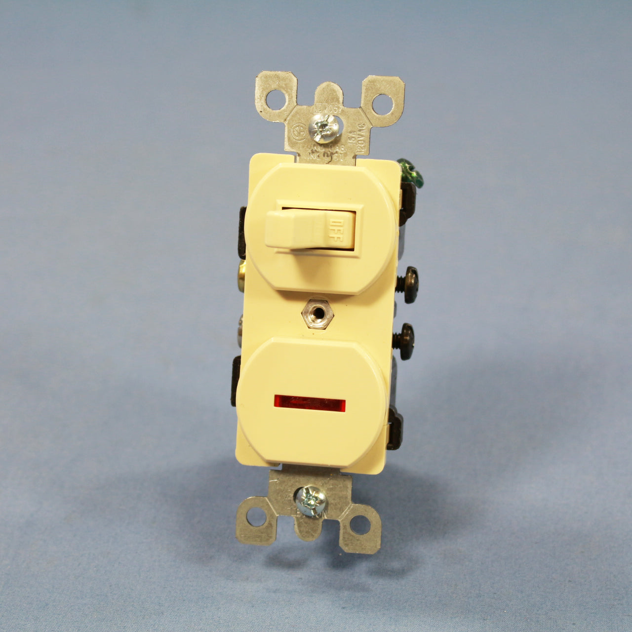 Leviton 5226-I Ivory Commercial Single Pole Toggle Wall Switch 15A w/Pilot Light