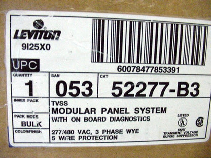 Leviton Surge 52277-B3 Suppressor Protector Modular Panel Unit 3�Y 277/480V