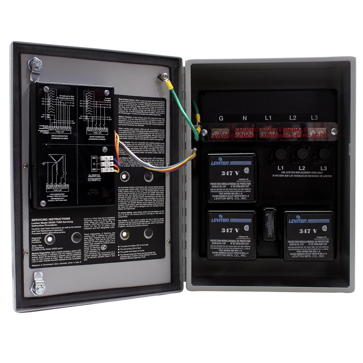 Leviton 52347-M3 3-Phase Surge Suppressor Protector Panel WYE 3?Y 347/600V