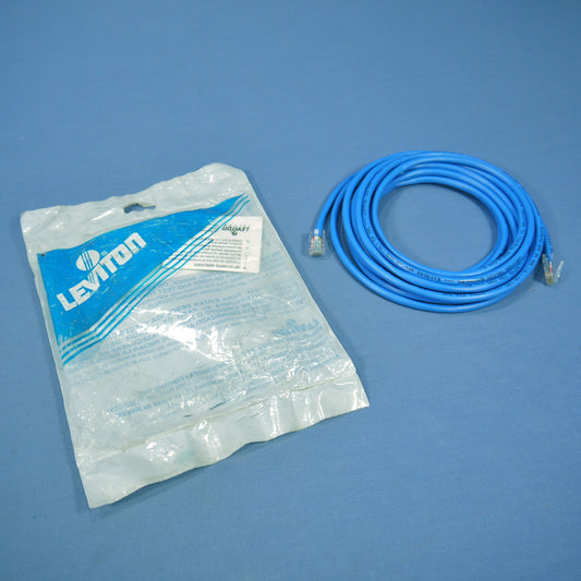 Leviton 52454-15R Blue Cat5 15ft Ethernet Cable Data Center Patch Cord Network