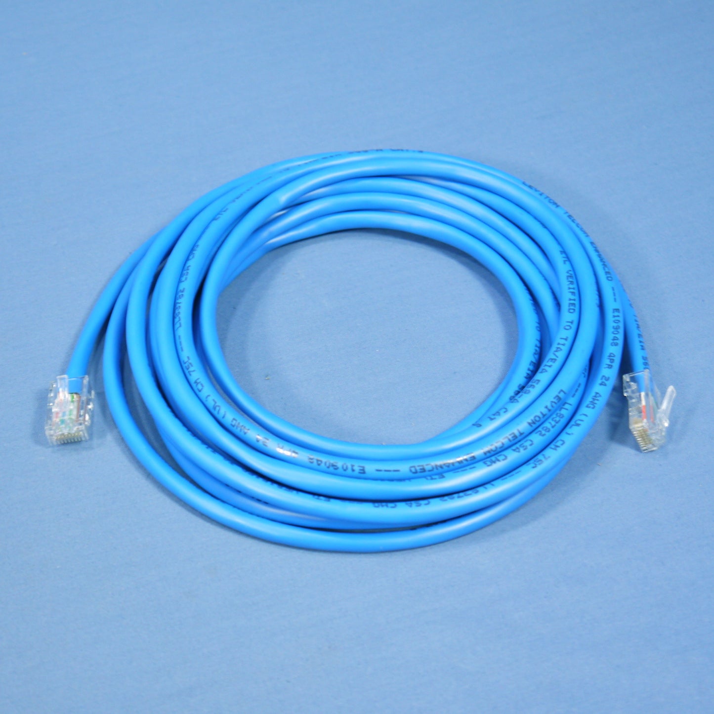 Leviton 52454-15R Blue Cat5 15ft Ethernet Cable Data Center Patch Cord Network