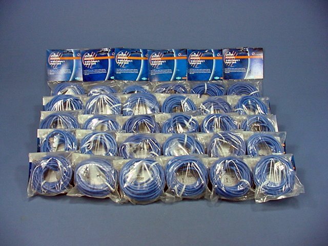 Leviton 52455-15B Blue Cat5 15ft Ethernet Cable Data Patch Cords Network 30-Pack