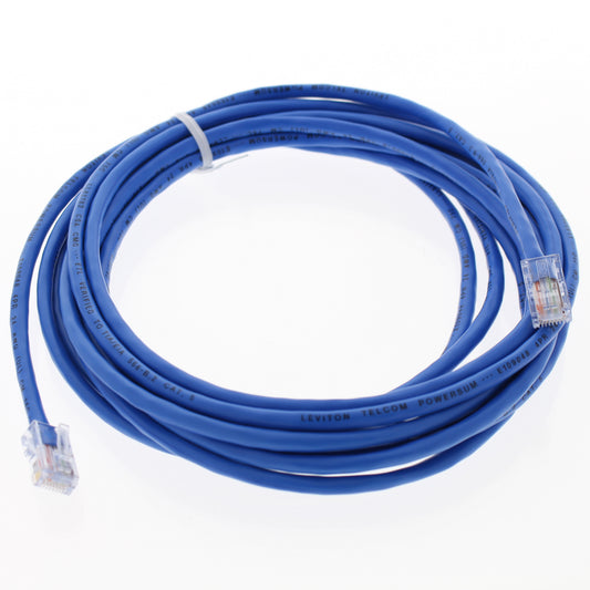 Leviton 52455-15L Blue Cat5 15ft Ethernet Cable Data Center Patch Cord Network