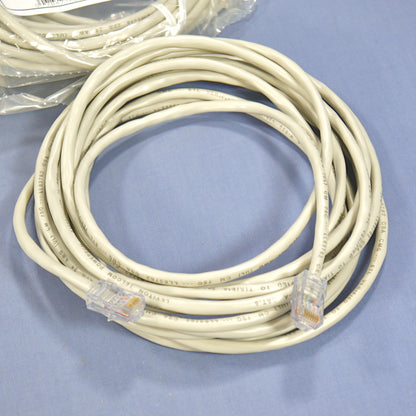 Leviton 52455-15S Gray Cat5 15ft Ethernet Cable Data Patch Cords Network 10-Pack