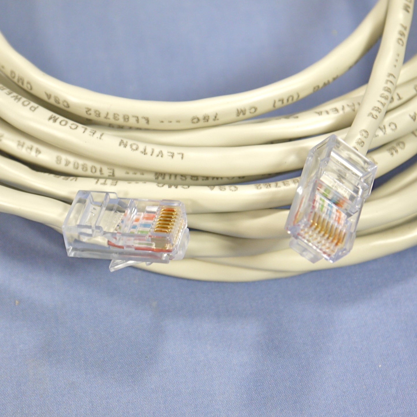 Leviton 52455-15S Gray Cat5 15ft Ethernet Cable Data Patch Cords Network 10-Pack