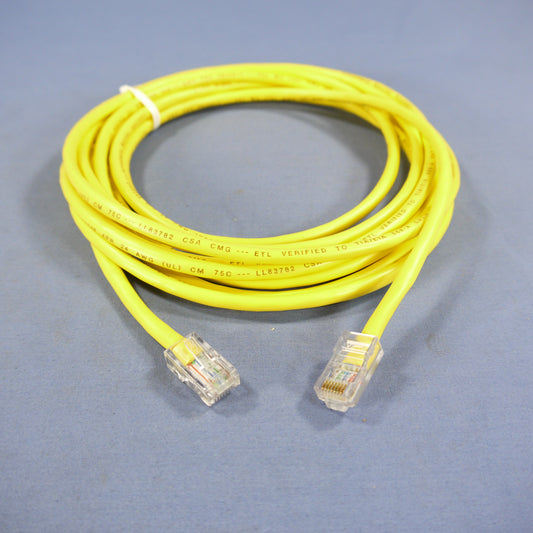 Leviton 52455-15Y Yellow Cat5 15ft Ethernet Cable Data Center Patch Cord Network