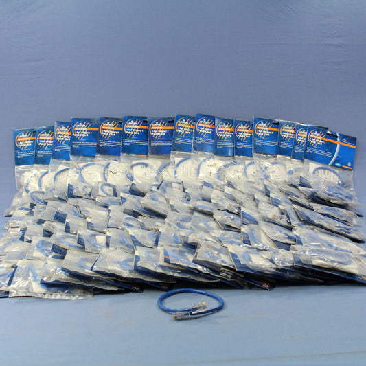 Leviton 52455-1BL Blue Cat5 1ft Ethernet Cable Data Patch Cords Network 100-Pack