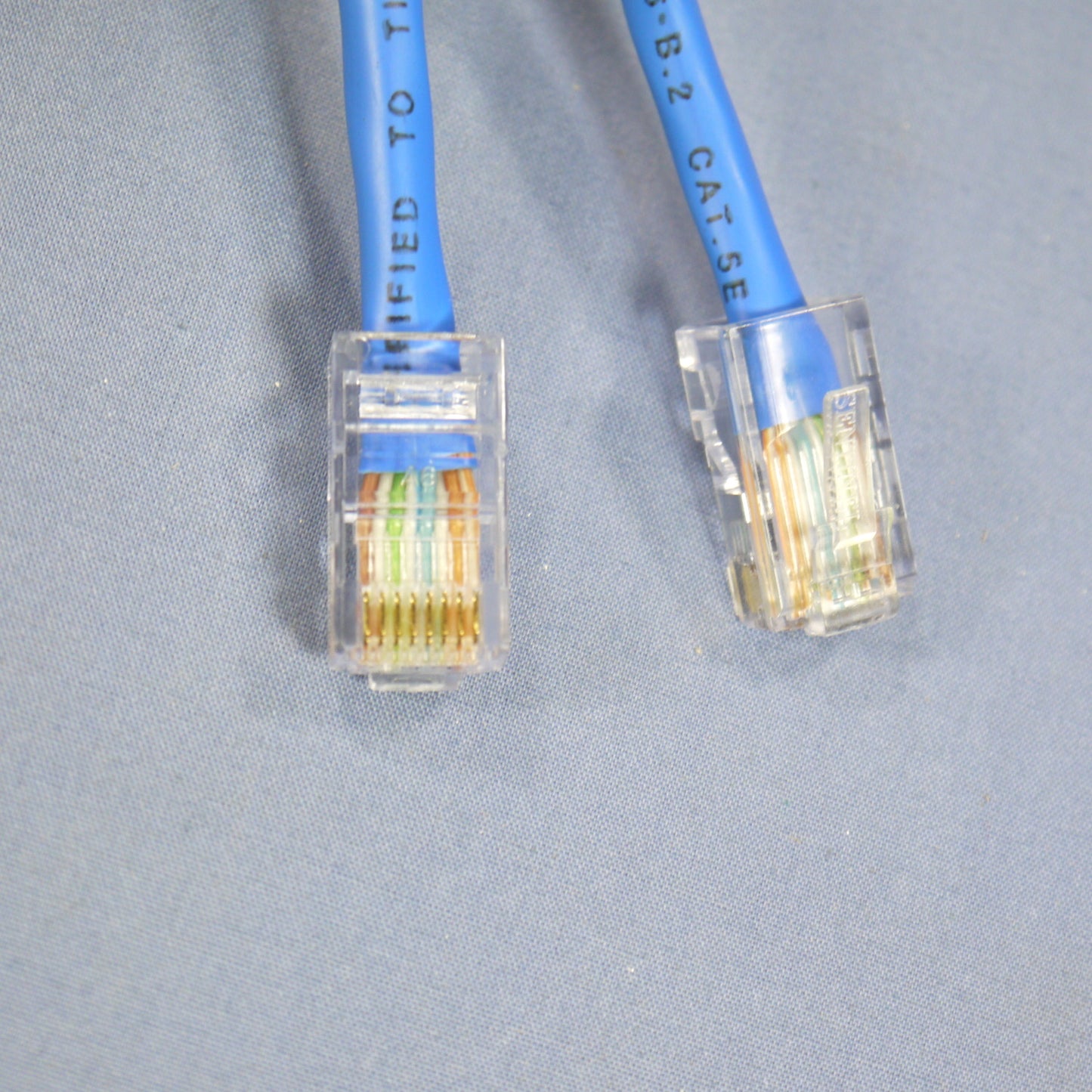 Leviton 52455-1BL Blue Cat5 1ft Ethernet Cable Data Patch Cords Network 5-Pack