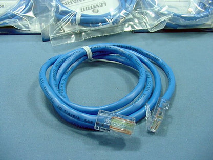 Leviton 52455-3BL Blue Cat5 3ft Ethernet LAN Patch Cord Network Data Cable 100pc