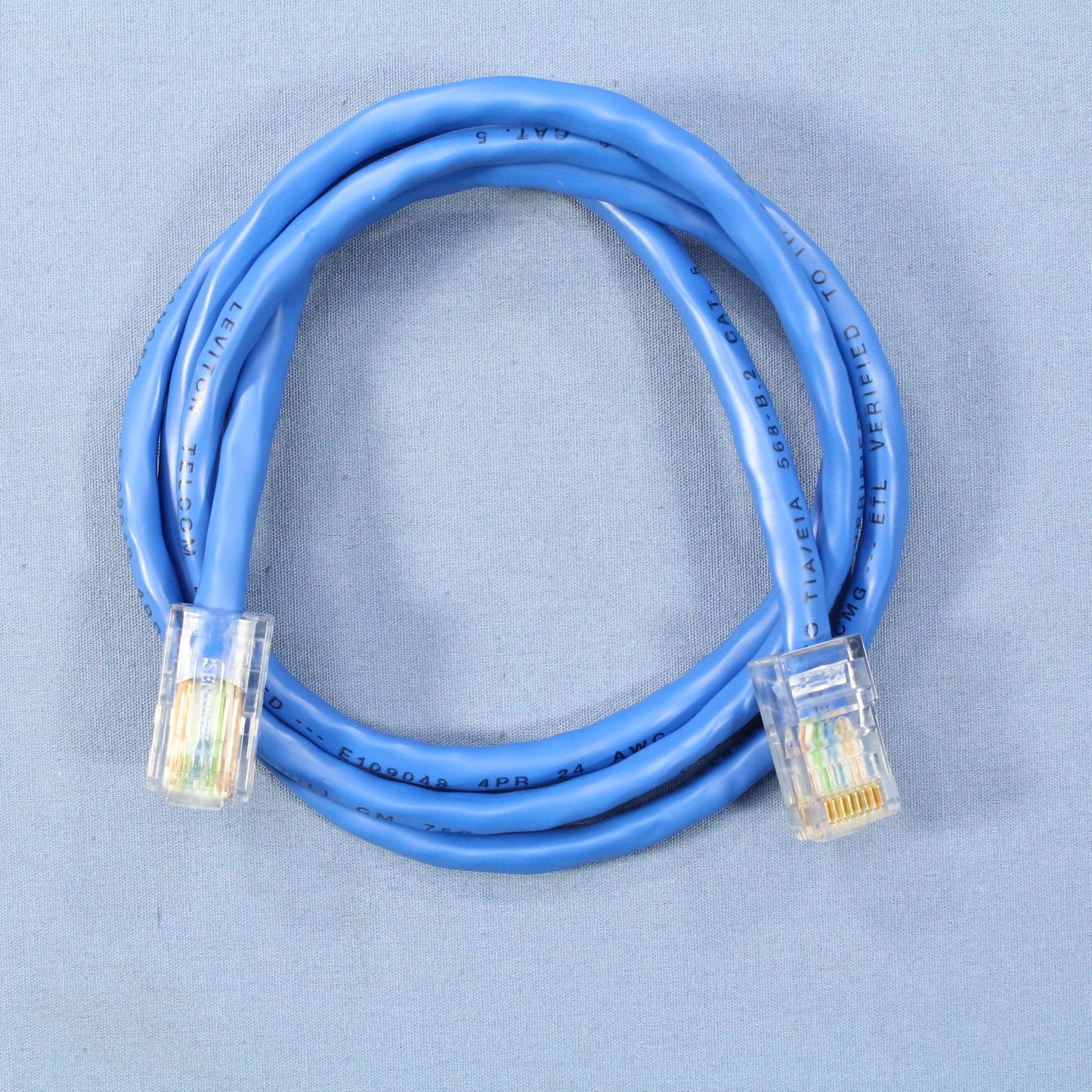 Leviton 52455-3BL Blue Cat5 3ft Ethernet LAN Patch Cord Network Data Cable 50pcs