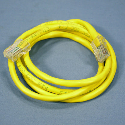 Leviton 52455-3Y Yellow Cat5 3ft Ethernet Cable Data Center Patch Cord Network