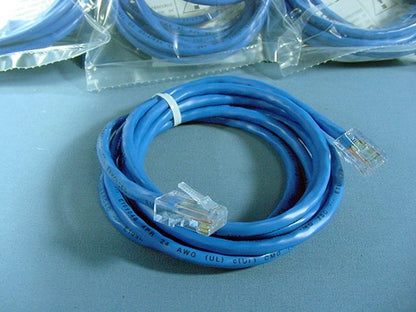 100 Leviton Blue Cat 5 7 ft Ethernet LAN Patch Cords Network Cables 52455-7BL