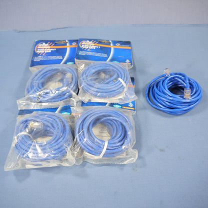 100 Leviton Blue Cat 5 7 ft Ethernet LAN Patch Cords Network Cables 52455-7BL