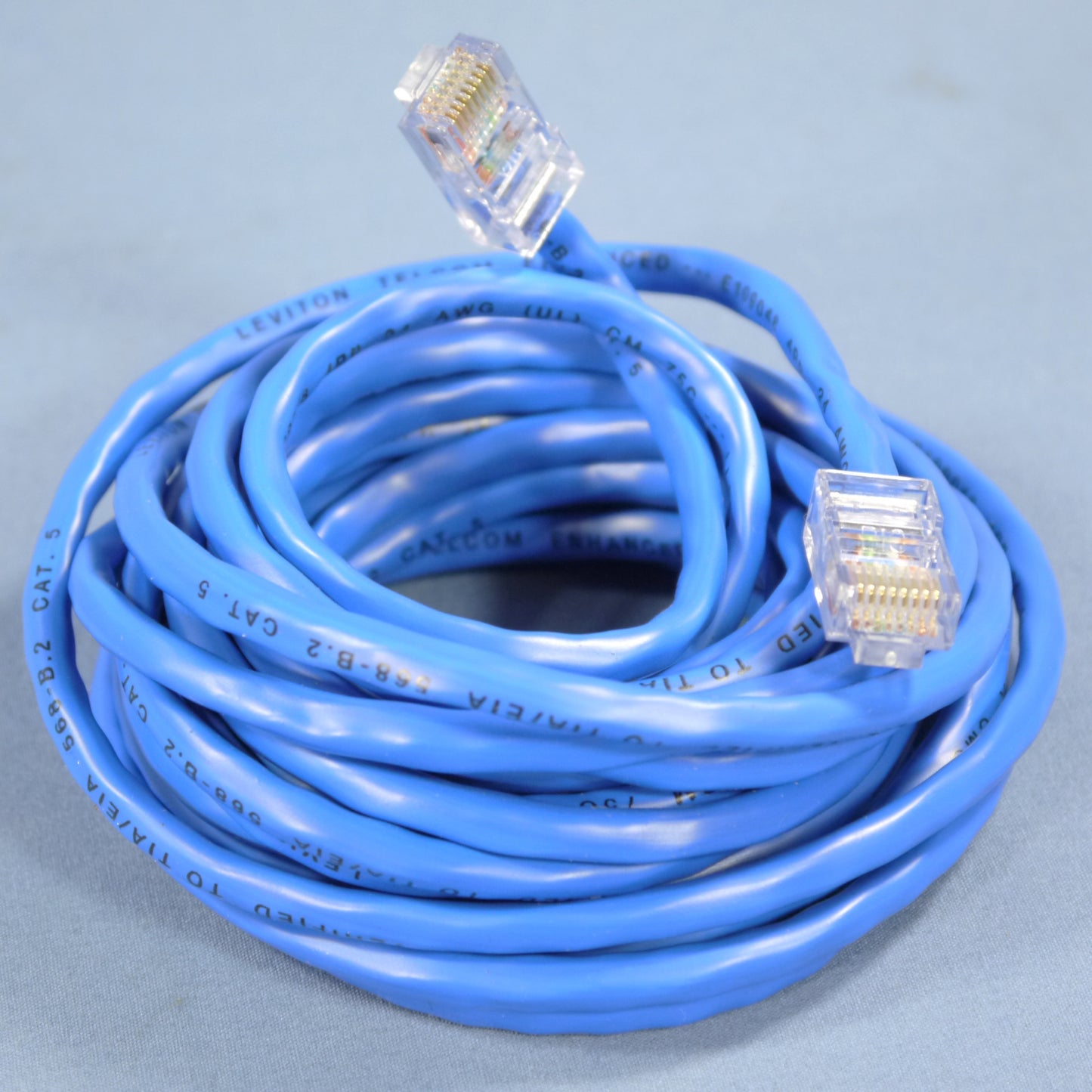 Leviton 52455-7BL Blue Cat5 7ft Ethernet Cable Data Center Patch Cords Network