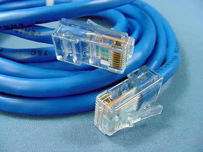 Leviton 52455-7BL Blue Cat5 7ft Ethernet Cable LAN Data Patch Cord Network 8P8C