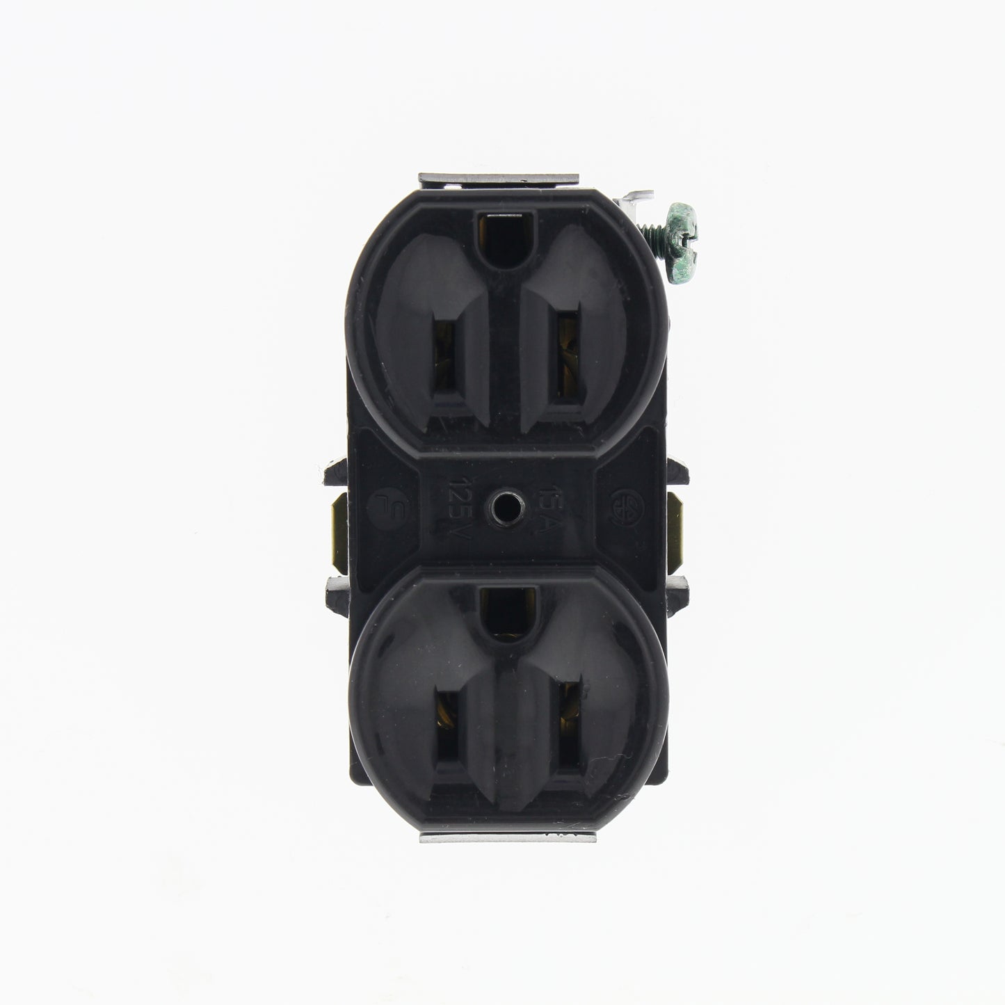 Leviton Residential Black Duplex Receptacle Outlet 5-15 15A 125V 5248-E NO STRAP