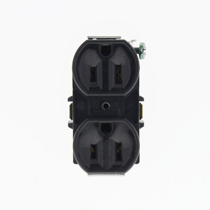 Leviton Residential Black Duplex Receptacle Outlet 5-15 15A 125V 5248-E NO STRAP