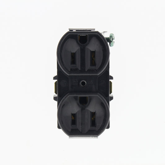 Leviton Residential Black Duplex Receptacle Outlet 5-15 15A 125V 5248-E NO STRAP