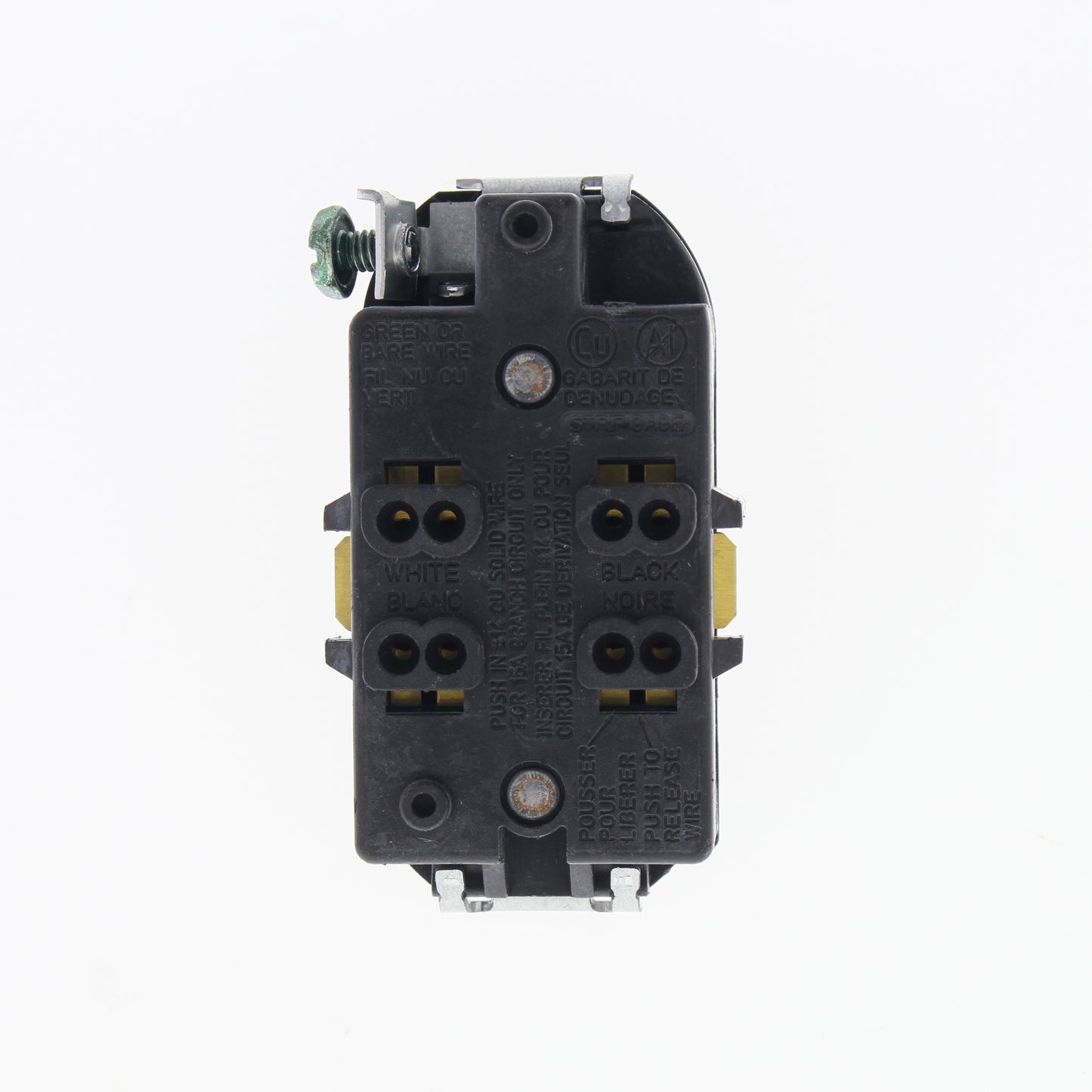 Leviton Residential Black Duplex Receptacle Outlet 5-15 15A 125V 5248-E NO STRAP