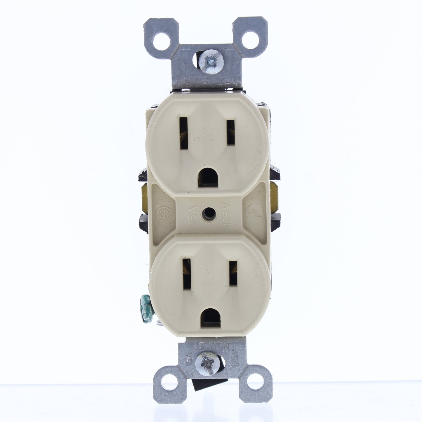 Leviton Scratched Ivory Straight Blade Duplex Receptacle Outlet 5-15R 15A 5248-I