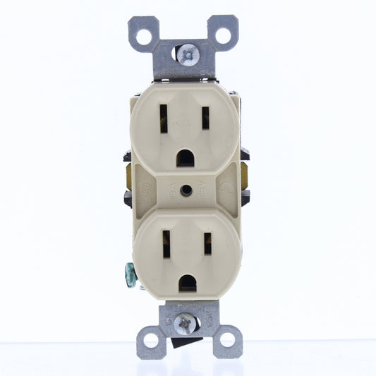 Leviton Scratched Ivory Straight Blade Duplex Receptacle Outlet 5-15R 15A 5248-I