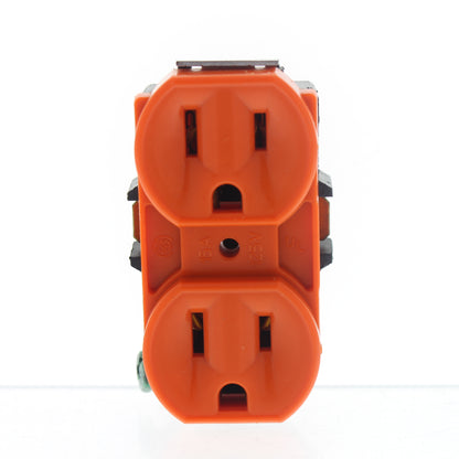 Leviton 5248-OR NO STRAP Orange 15A Residential Duplex Receptacle Outlet 5-15R