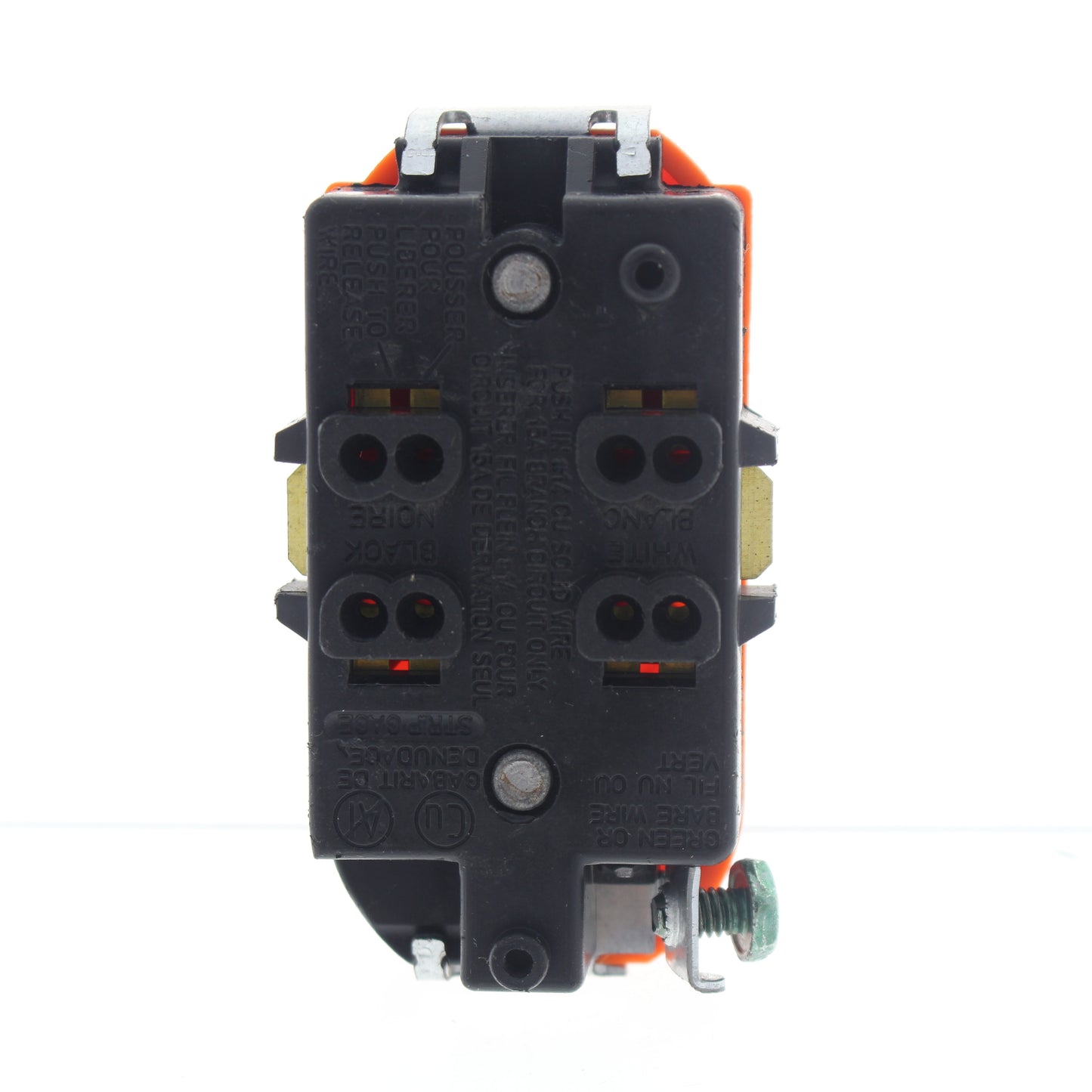 Leviton 5248-OR NO STRAP Orange 15A Residential Duplex Receptacle Outlet 5-15R