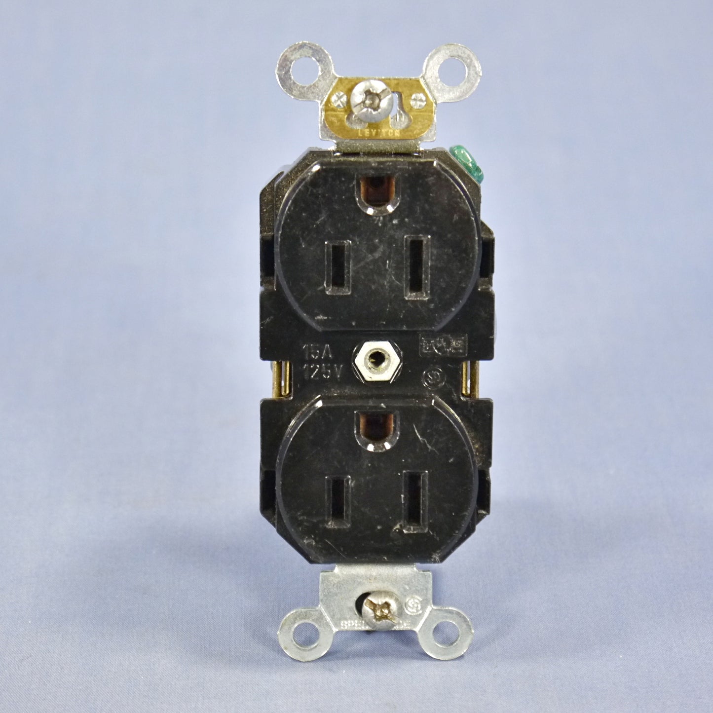 Leviton 5262-E Scratched Black Industrial 15A Receptacle Duplex Outlet 5-15 125V