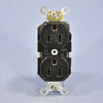 Leviton 5262-E Scratched Black Industrial 15A Receptacle Duplex Outlet 5-15 125V