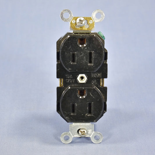 Leviton 5262-E Scratched Black Industrial 15A Receptacle Duplex Outlet 5-15 125V