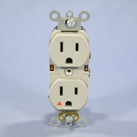 Leviton Gray Iso Ground Industrial Receptacle Duplex 5-15R 15A Bulk 5262-IGG-283