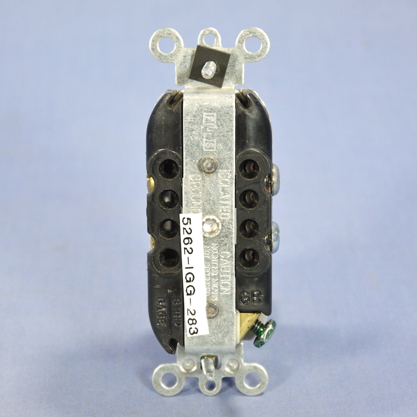 Leviton Gray Iso Ground Industrial Receptacle Duplex 5-15R 15A Bulk 5262-IGG-283
