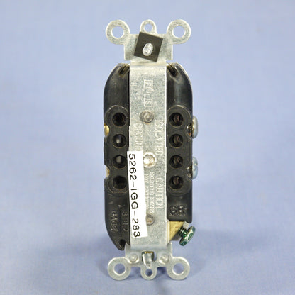 Leviton Gray Iso Ground Industrial Receptacle Duplex 5-15R 15A Bulk 5262-IGG-283