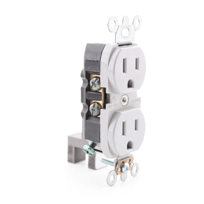 Leviton 5262-SGY Gray 15A Industrial Slim Body Receptacle Duplex Outlet 5-15R