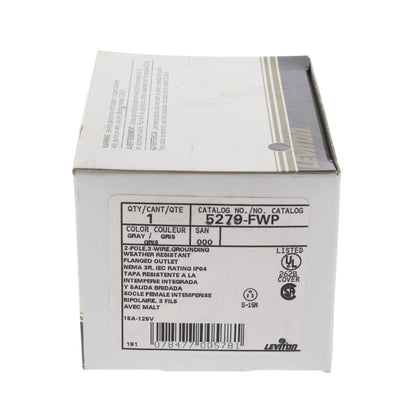 Leviton 5279-FWP Industrial 15A Flanged Outlet Weather Resistant Cover 5-15 125V