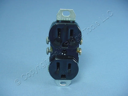 100PK Leviton 5320-4E Black Duplex Receptacle Outlets No Plaster Ears 15A 5-15R