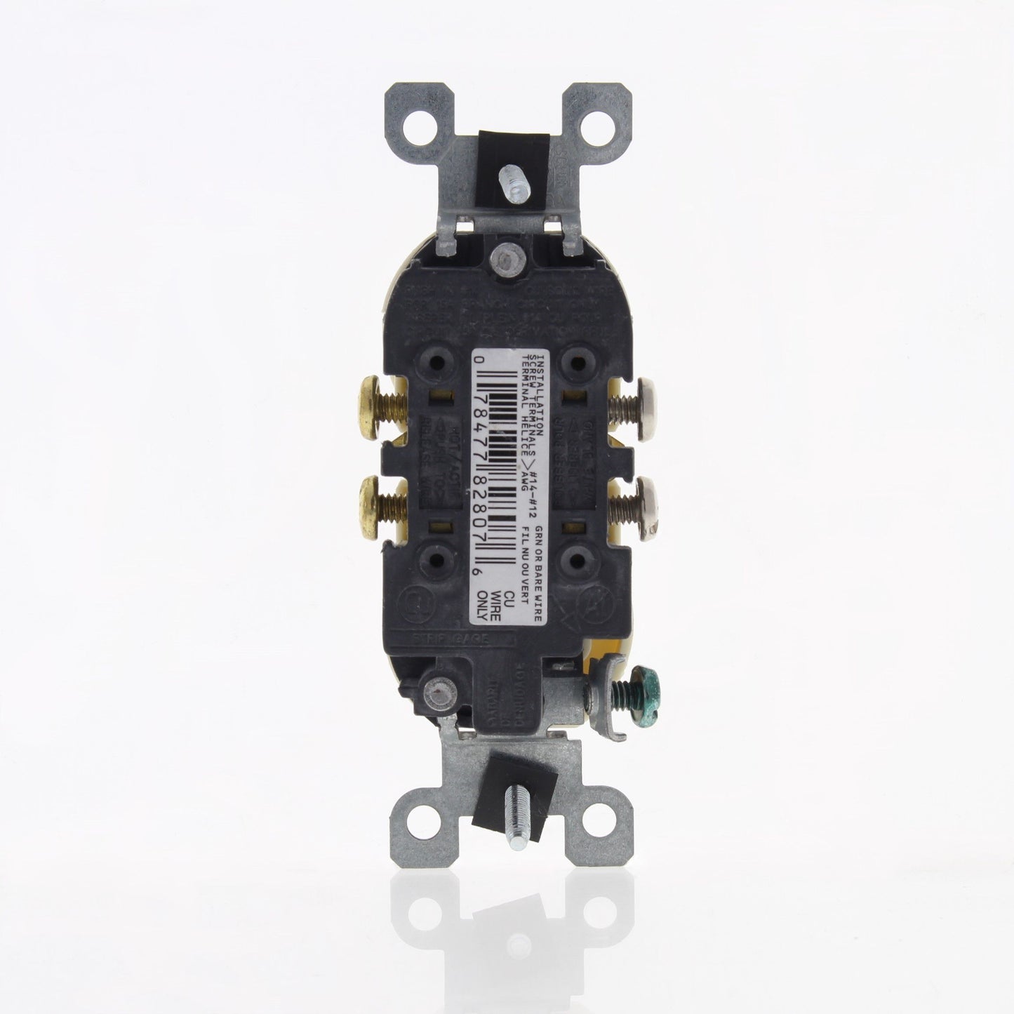 Leviton Straight Blade Almond Duplex Receptacle 5-15R 15A + Nylon Wallplate
