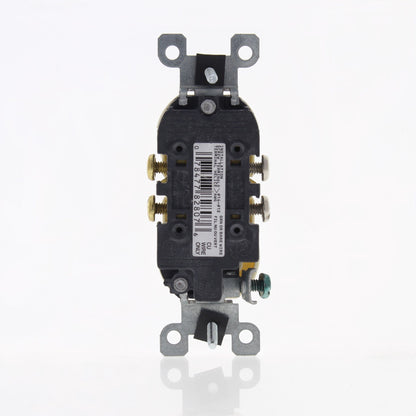 Leviton Straight Blade Almond Duplex Receptacle 5-15R 15A + Nylon Wallplate