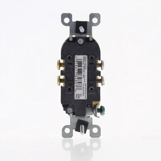 Leviton Straight Blade Almond Duplex Receptacle 5-15R 15A + Nylon Wallplate