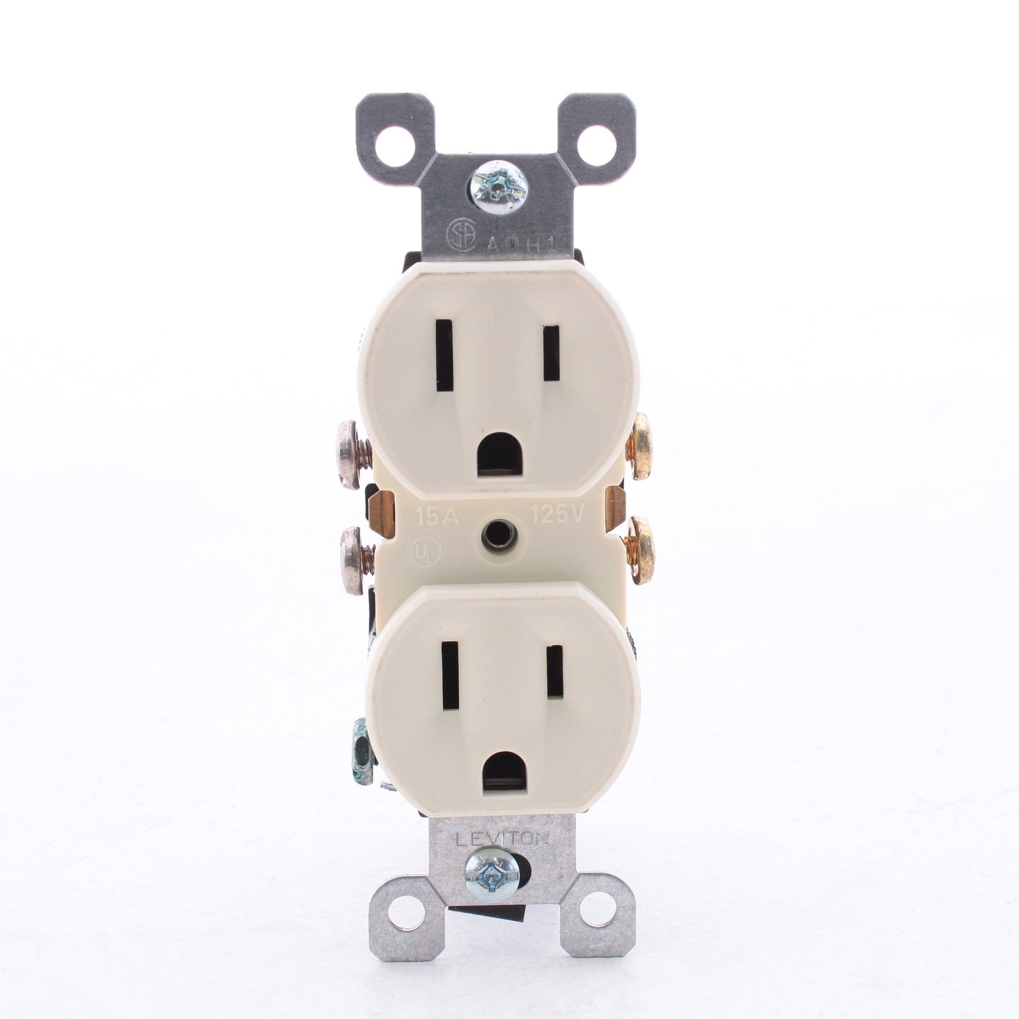 Leviton 5320-AUP Almond Residential Duplex Receptacle Outlet Nema 5-15R 15A 125V