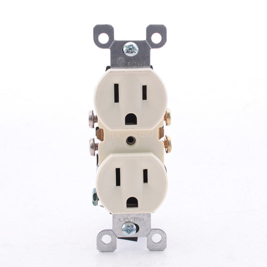 Leviton 5320-AUP Almond Residential Duplex Receptacle Outlet Nema 5-15R 15A 125V