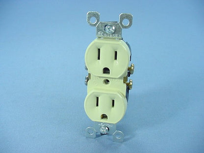 Leviton Ivory Residential Duplex Receptacle Outlet Nema 5-15R 15A Bulk 5320-I