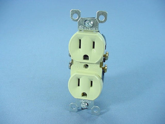 Leviton Ivory Residential Duplex Receptacle Outlet Nema 5-15R 15A Bulk 5320-I