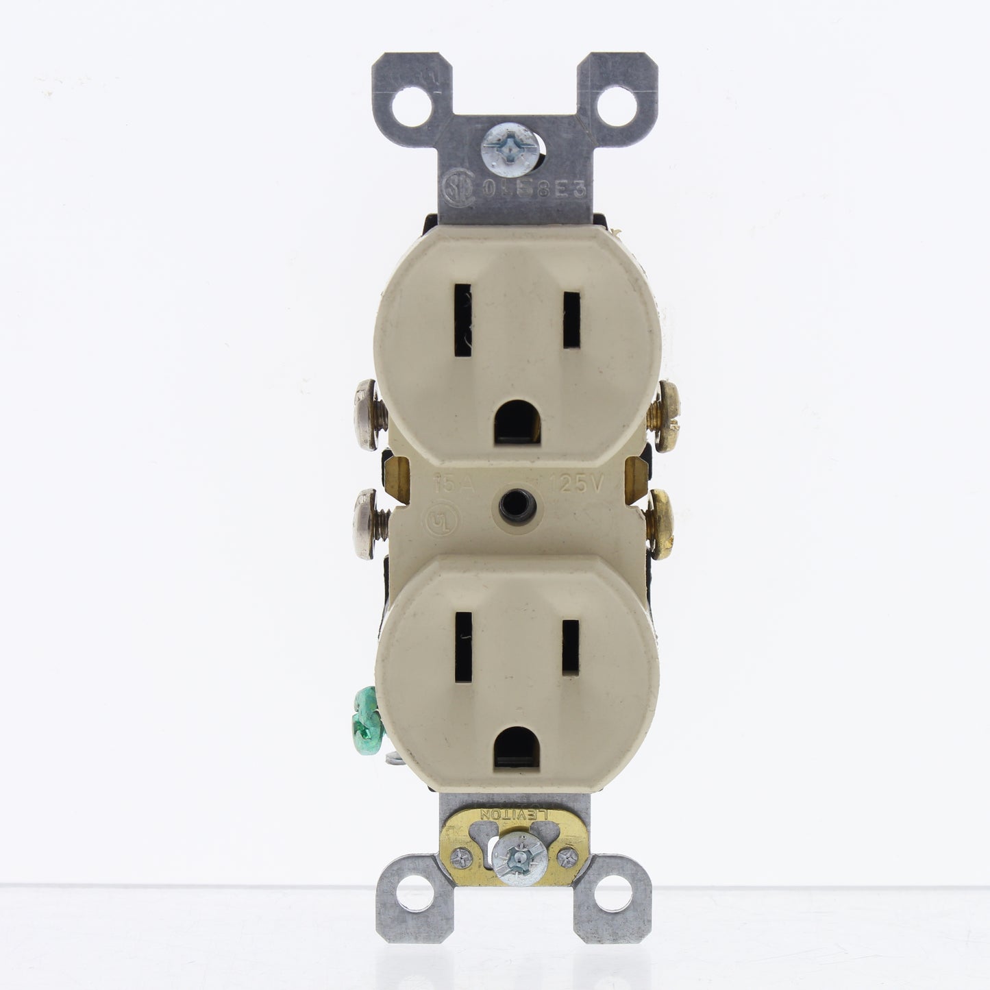 Leviton Ivory Scratched Duplex Receptacle Straight Blade Outlet 5-15R 15A 5320-I