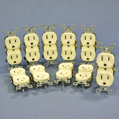 10 Leviton Almond Residential Duplex Receptacle Outlets 5-15R 15A 125V 5320-ROA