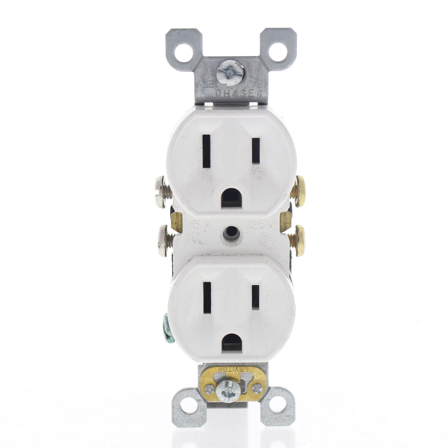 Leviton White Scratched Duplex Straight Blade Receptacle Outlet 5-15 15A 5320-SW