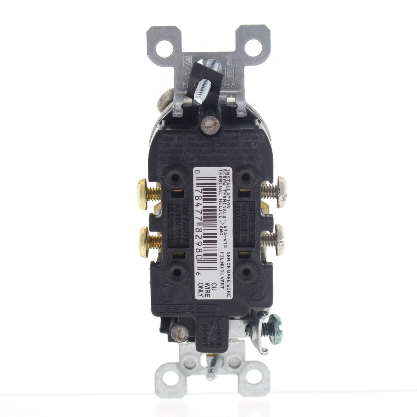 Leviton White Scratched Duplex Straight Blade Receptacle Outlet 5-15 15A 5320-SW