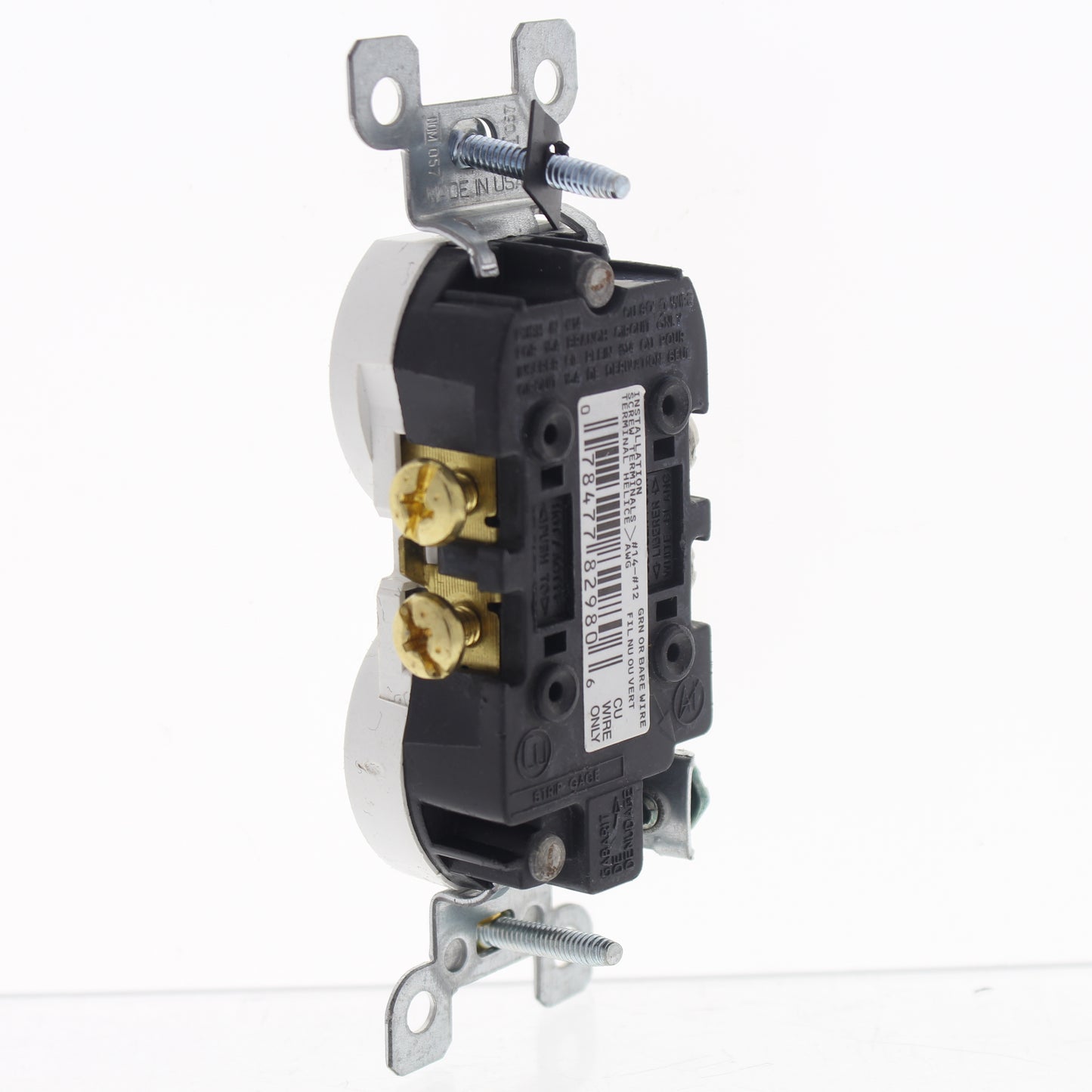Leviton White Scratched Duplex Straight Blade Receptacle Outlet 5-15 15A 5320-SW